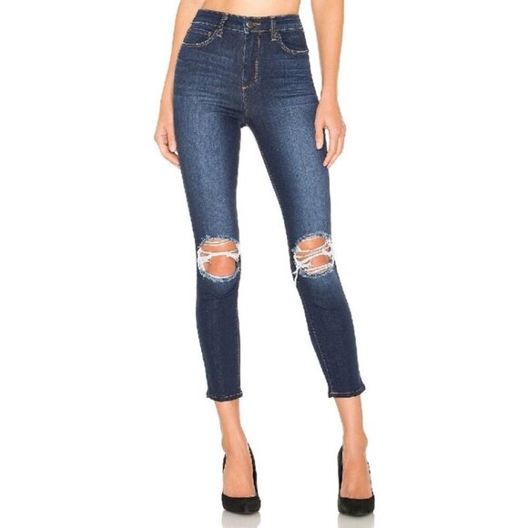 L'agence Margot Ripped Skinny Jeans Size 27 S Baltic Destruct - Picture 12 of 13